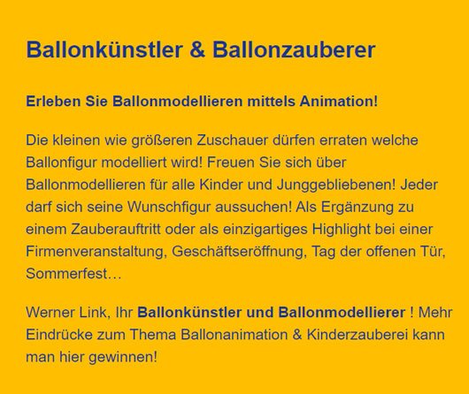 Ballon Modellieren Ballofiguren im Raum  Rosenheim