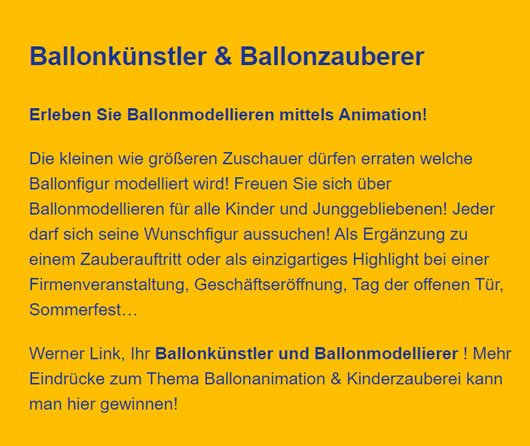 Ballon Modellieren Ballofiguren im Raum 94437 Mamming