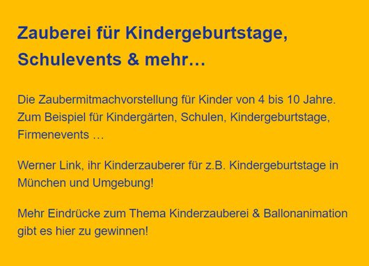 Zauberei Kindergeburtstage bei  Rosenheim